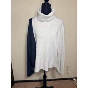 French Connection Color Block Wool Blend Turtleneck Sweater Women’s Size Large